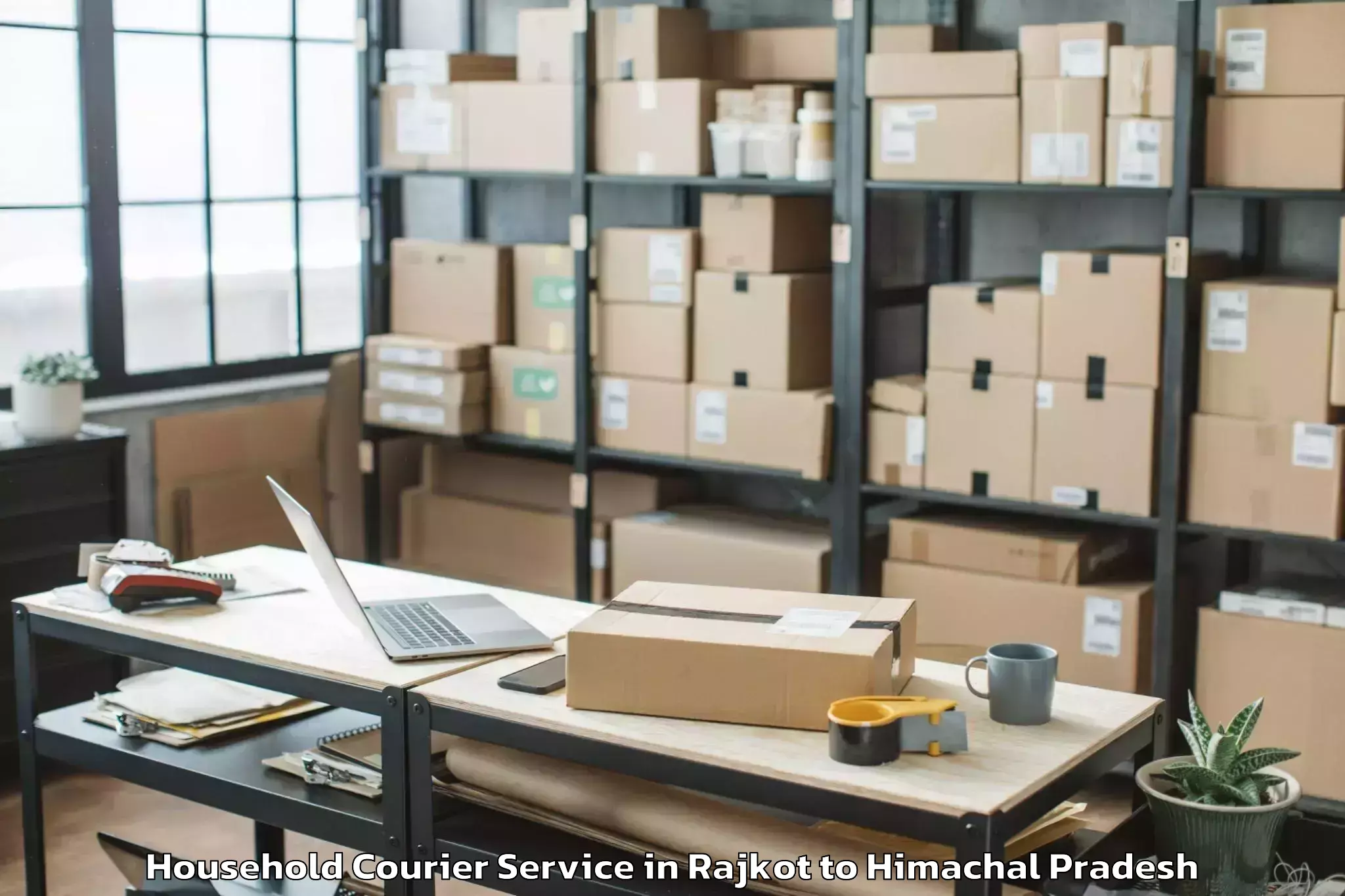 Top Rajkot to Kyelang Household Courier Available